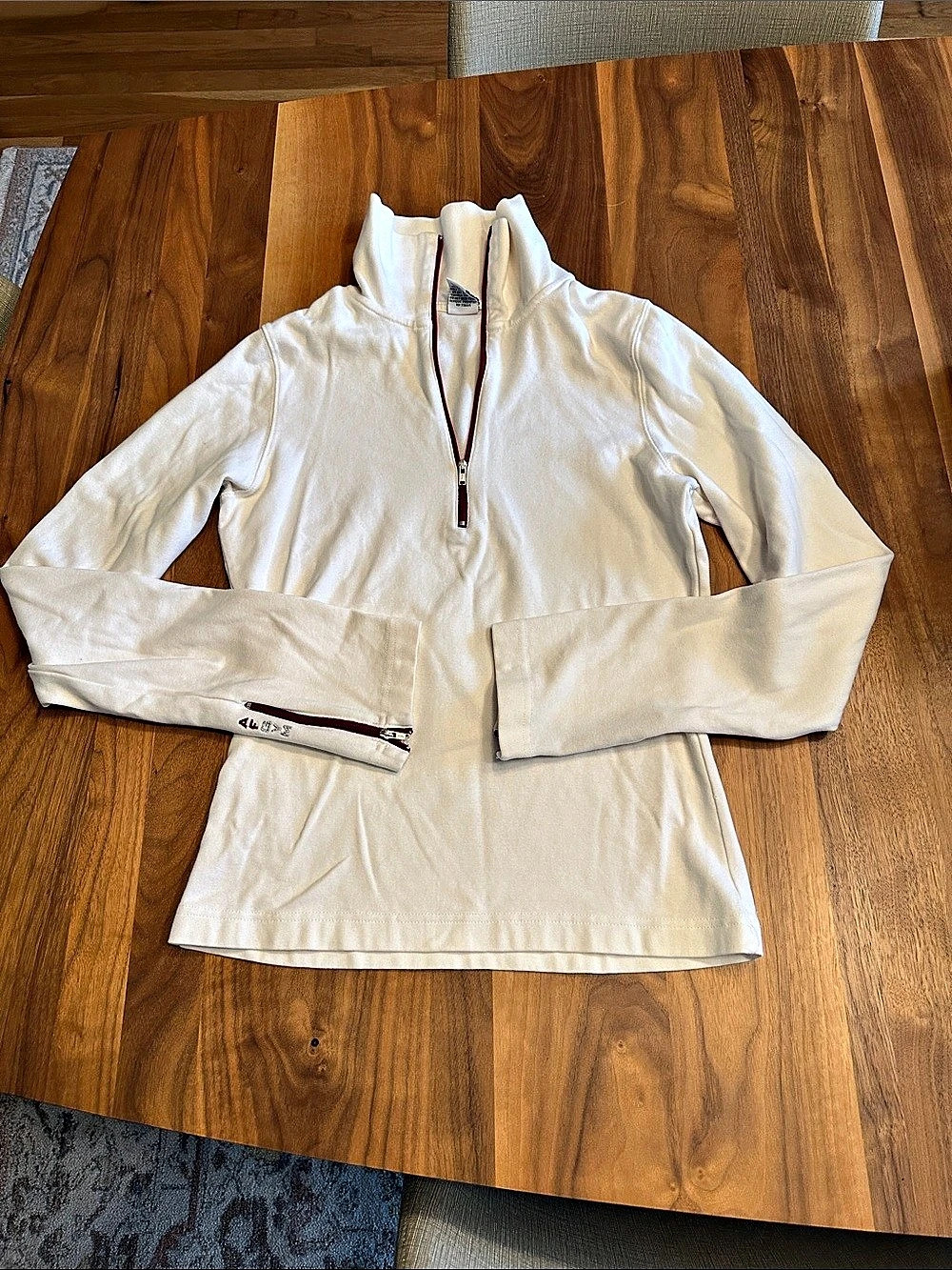 Abercrombie & Fitch Gym Issue 092 Quarter Zip Pullover White Pullover Large
